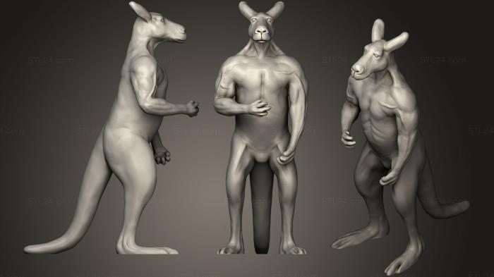 Animal figurines (Kangaroo (1), STKJ_1112) 3D models for cnc